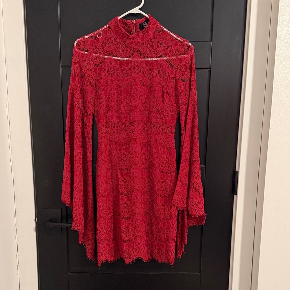 Elegant Red Lace Dress